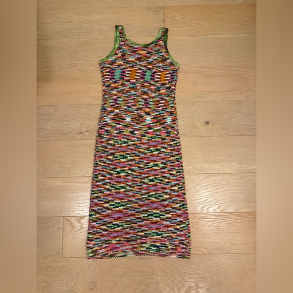 Multicolor knit midi dress  - resort dress and coverup - size medium like new - Picture 8 of 10